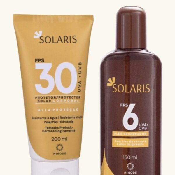 Kit Solaris 
Protetor solar 30 
Óleo Bronzeador