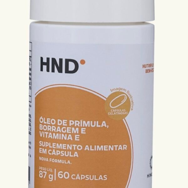 Suplemento Alimentar Óleo de Prímula, Borragem & Vitamina E 60 Cápsulas HND