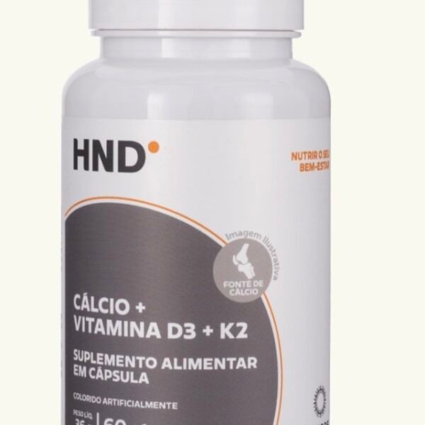 Cálcio + Vitamina D3 + K2 em 60 Cápsulas HND